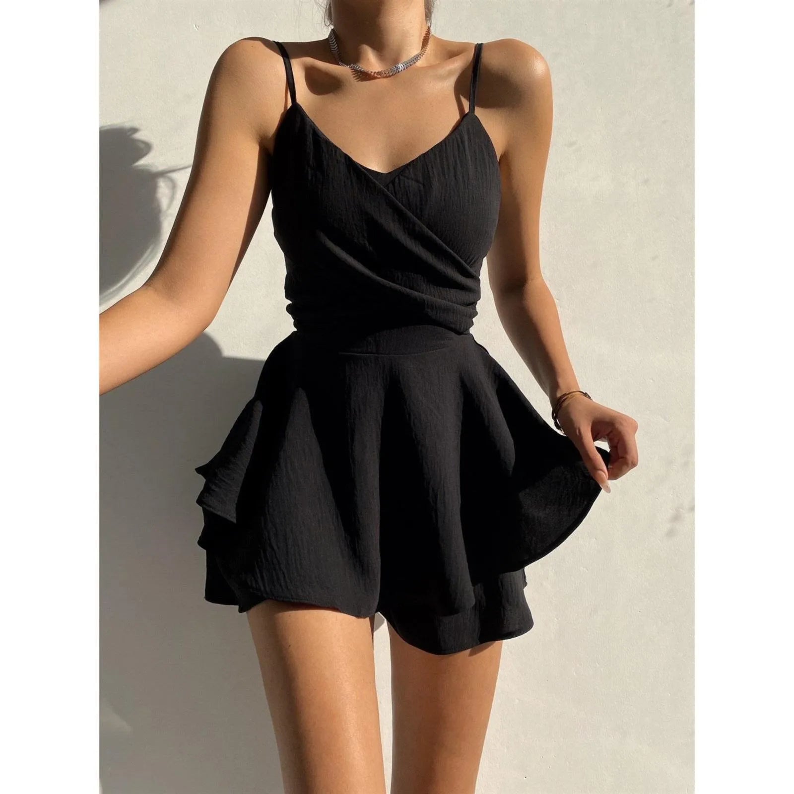 Robe Été Femme Grande Taille Bretelles Sexy – Couleur Unie Vintage Casual | Plage & Sorties