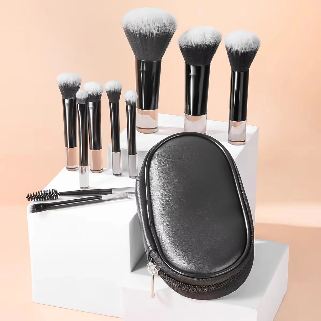 Kit 10 Pinceaux Maquillage Mini avec Pochette – Multifonction Maison & Voyage