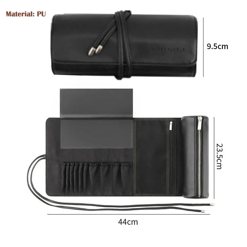 Pochette Pinceaux Maquillage 14/23/29 Trous – Organisateur Oxford Noir Waterproof | Trousse Pinceaux Portable Professionnel
