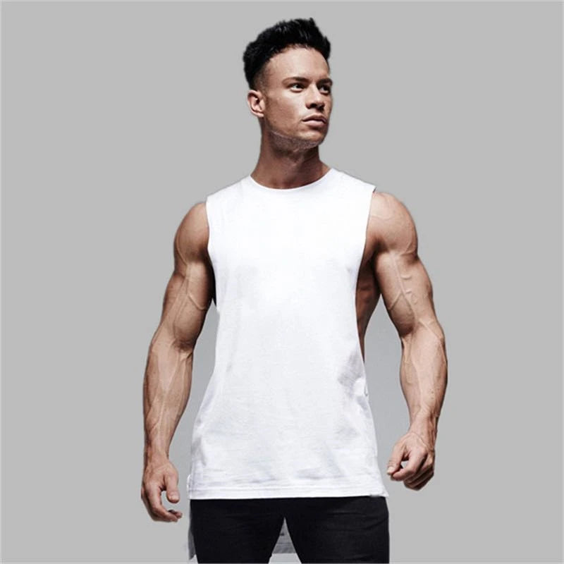 Débardeur Long Homme Coton – Style Hip Hop & Gym | Sans Manches Casual & Fitness | Streetwear Été Tendance