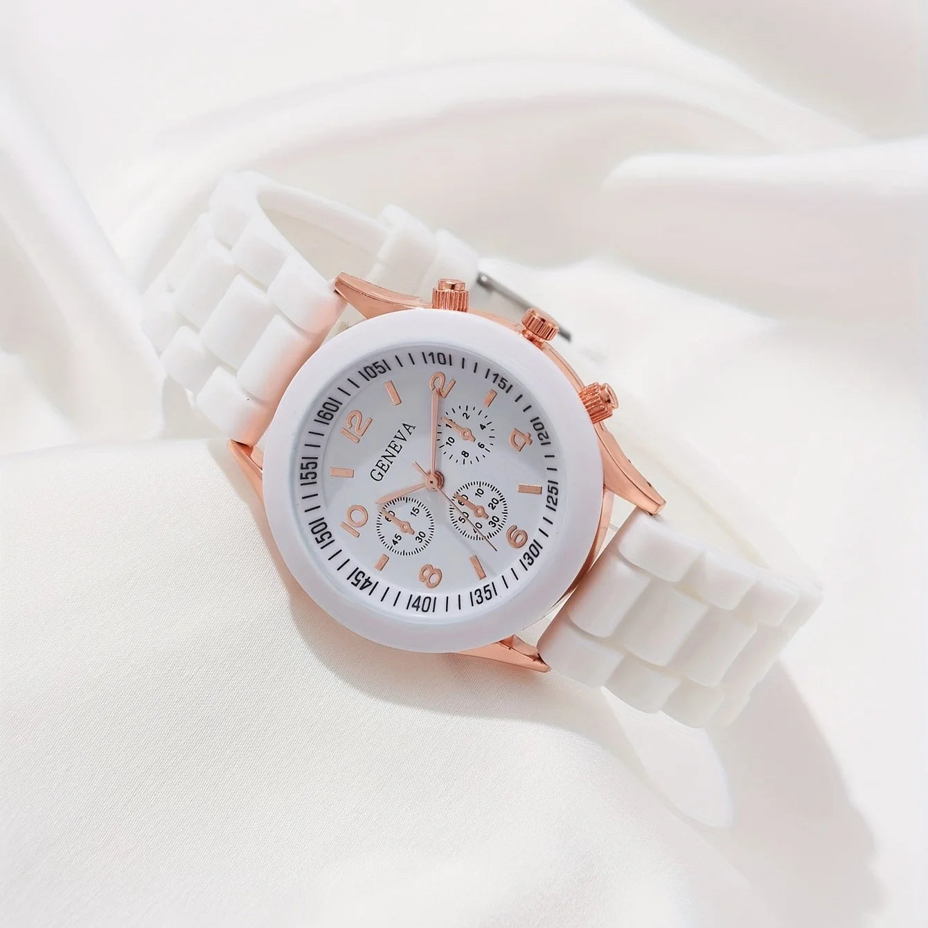 Montre Femme Fashion Silicone Blanc Couple Quartz Élégante Robe Cadeau Tendance Intemporelle | Montre Femme Fashion Silicone Couple Premium