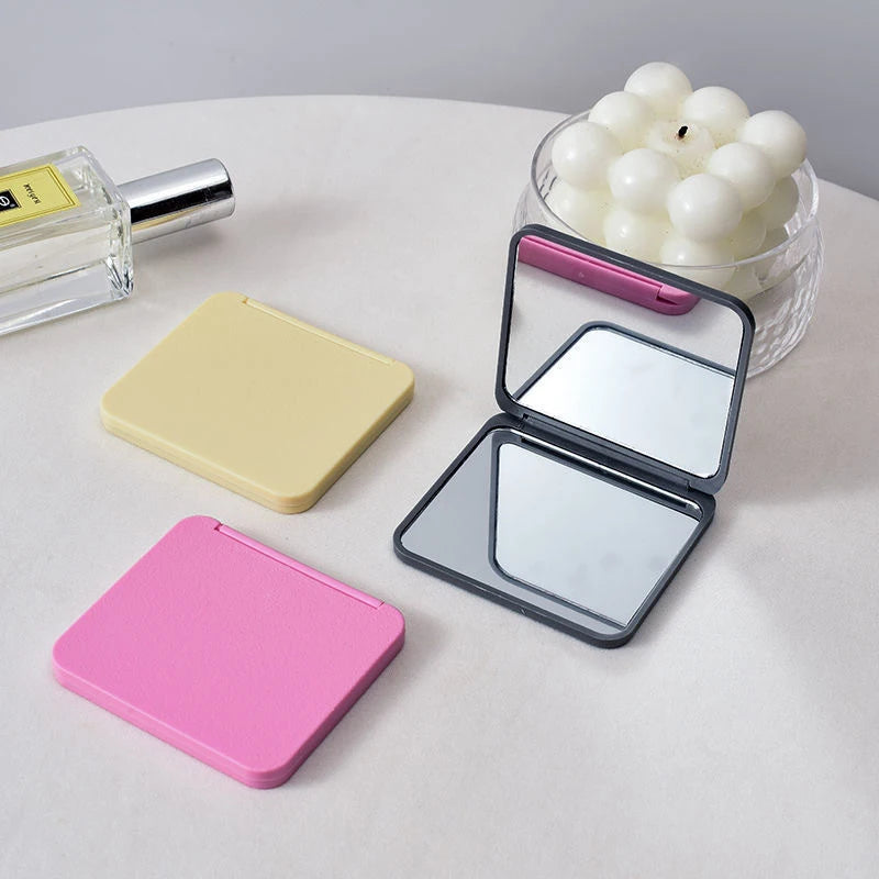 Miroir Maquillage Double Face Carré Portable – Mini Miroir de Poche Compact | Cadeau Fille Multicolore