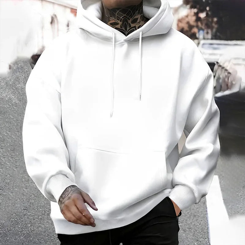 Hoodie Homme Couleur Unie Qualité Premium Capuche Casual Fashion Pullover Maison Outdoor Confortable Intemporel | Sweatshirt Capuche Premium