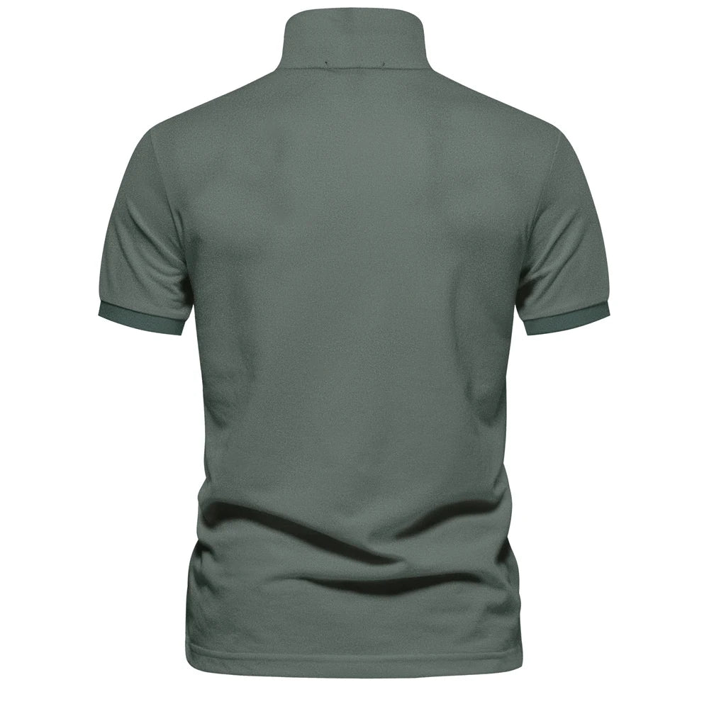 Polo Homme Coton Manches Courtes Couleur Unie Haute Qualité – Casual Élégant Été | Mode Homme Premium