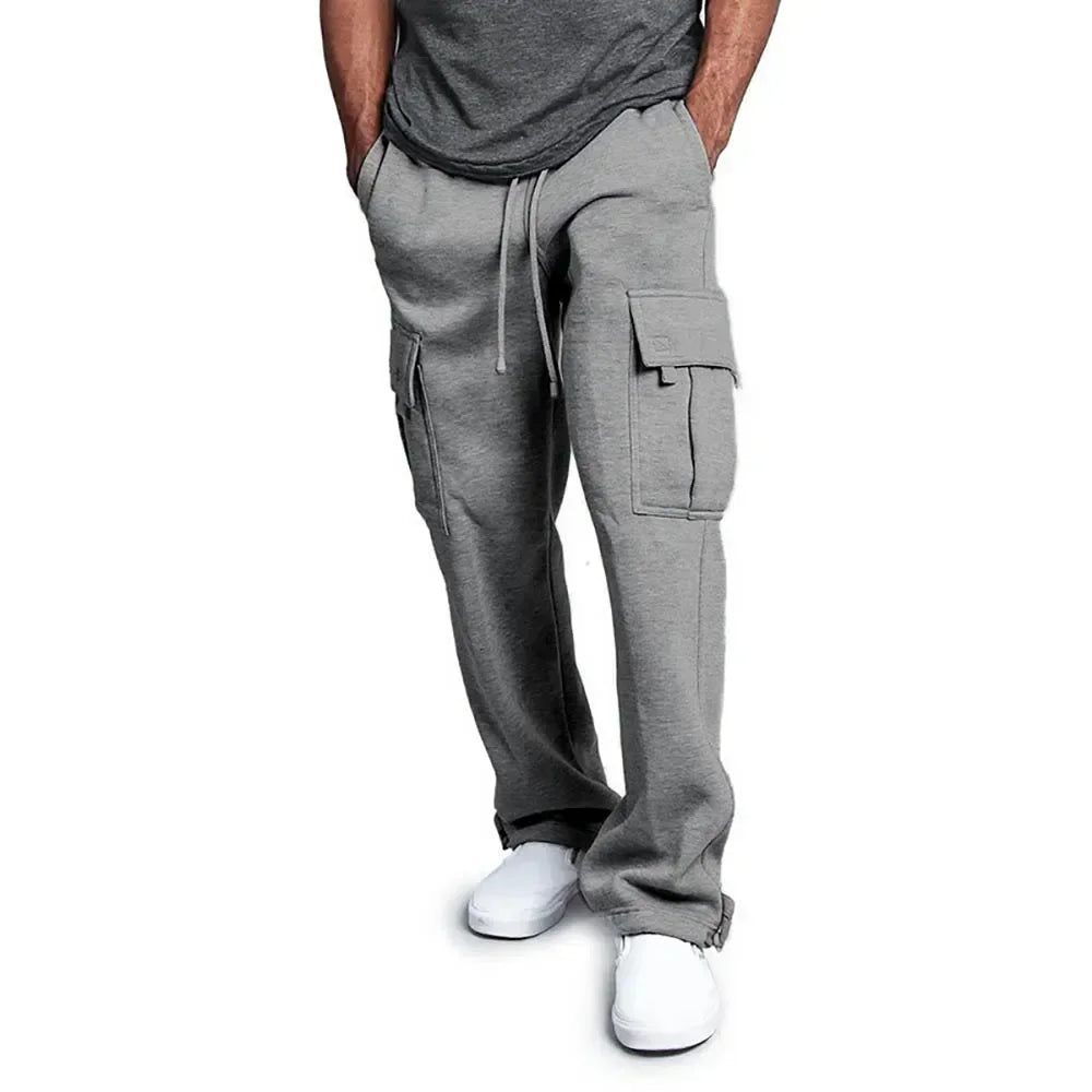 Pantalon Cargo Homme Polaire Loose – Multi-Poches Jogging Hip Hop Streetwear Automne Hiver | Mode Homme Premium