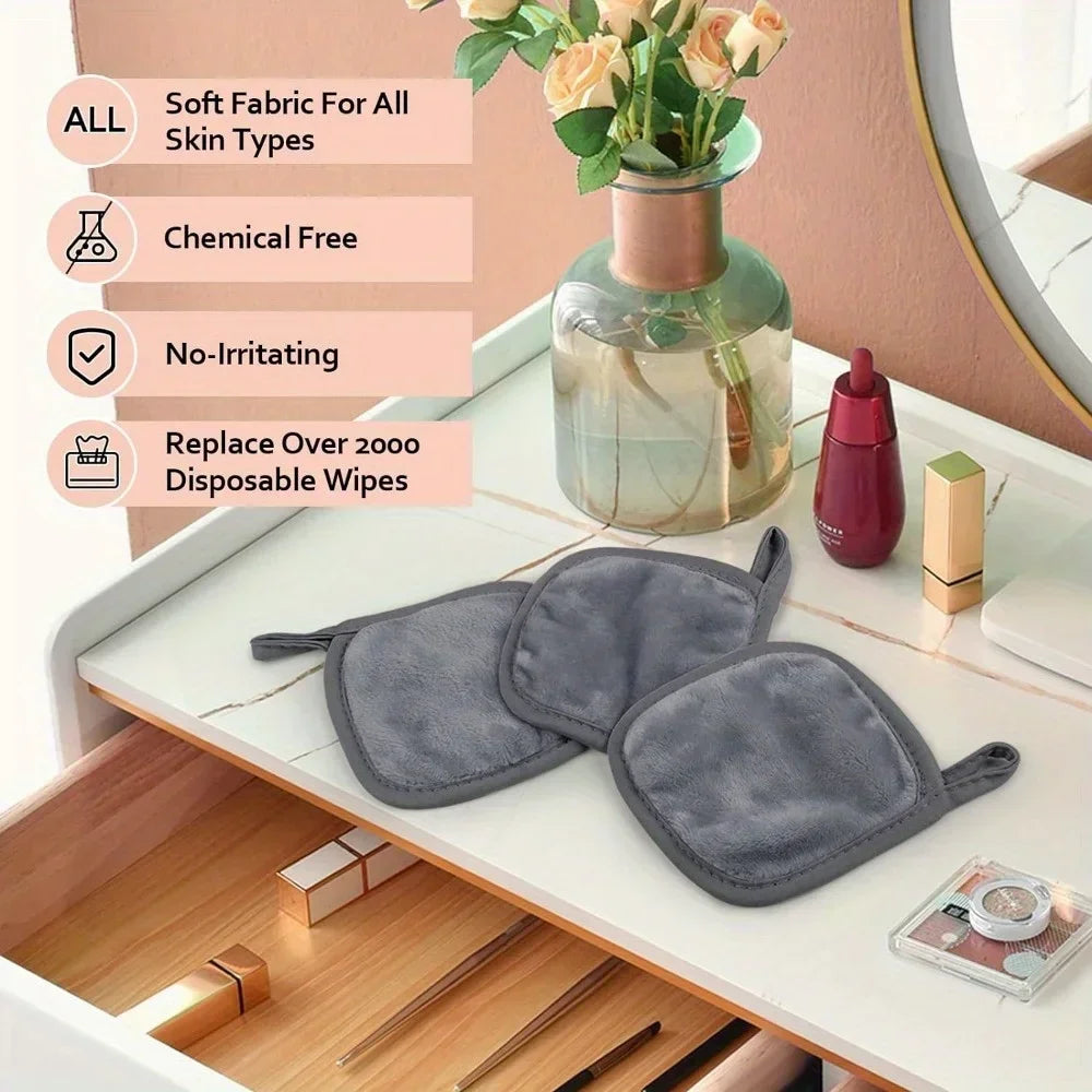 Lot 12 Lingettes Démaquillantes Microfibre Réutilisables – Serviettes Visage Nettoyage Profond | Soin Peau