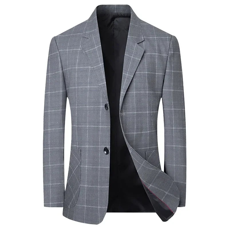 Herren Karo Blazer Slim Fit 4XL – Business Casual Jacke Frühling Herbst Premium Qualität