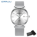 Montre Homme Acier 40mm Ultra-Slim 7mm Maille Métallique – Automatique Minimaliste Classique