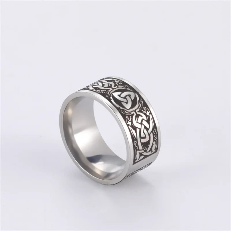 Bague Punk Acier Inoxydable Arbre de Vie Viking – Bague Couple Goth & Nordique | Bijou Homme & Femme | Cadeau Anniversaire & Fête Tendance