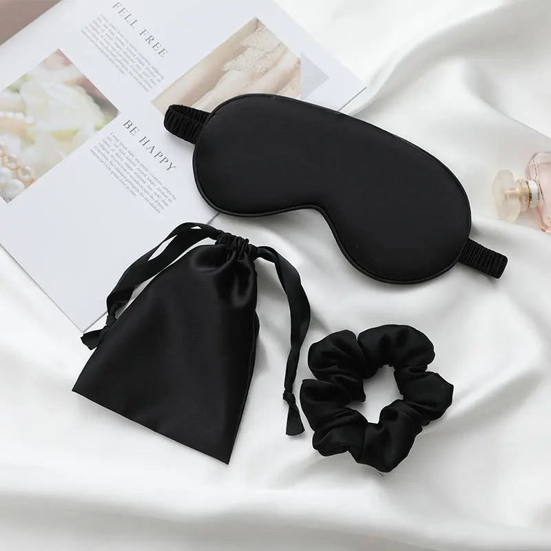 Lot 3 Seiden-Augenmasken für Damen – Seidige Anti-Licht-Schlafmaske | Schlaf, Reise & Erholung | Nachtpflege für Haut & Augen