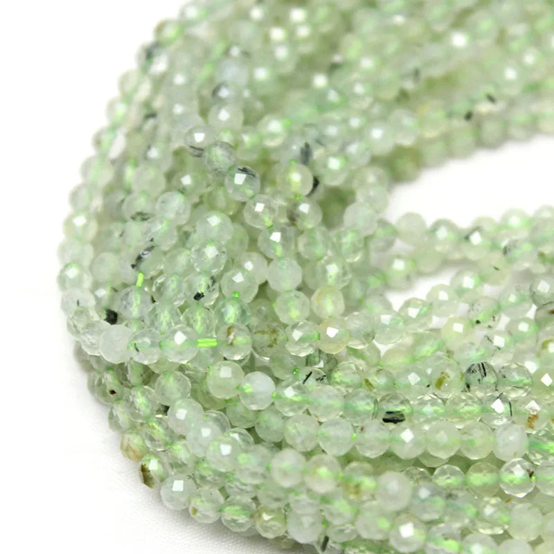 Perles Quartz Vert Raisin Naturel Facetté 2-3-4mm – Pierres Gemmes Vrac DIY | Bracelet, Boucles d'Oreilles & Bijoux Fait Main | Matériaux Lithothérapie