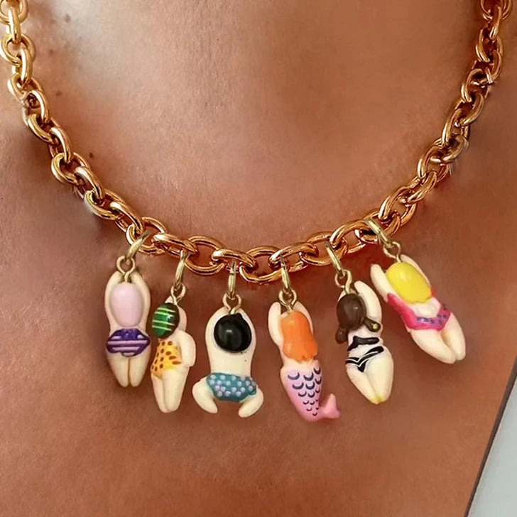 Collier Ras-du-Cou Boho Vintage – Cœur, Coquillage & Œil Turc | Bijou Femme Tendance Été & Plage | Accessoire Mode Charme