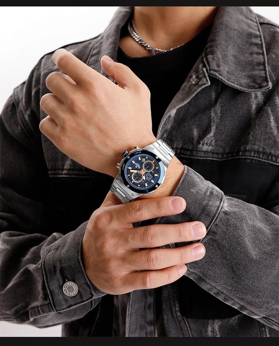 Montre Homme Chronographe Sport Luxe NAVIFORCE – Quartz Date Fashion Masculino