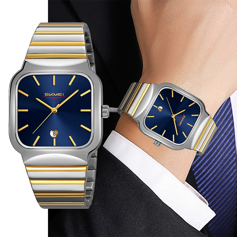Montre Unisexe SKMEI Luxe Quartz Bracelet Acier – Analogique Date Étanche Fashion