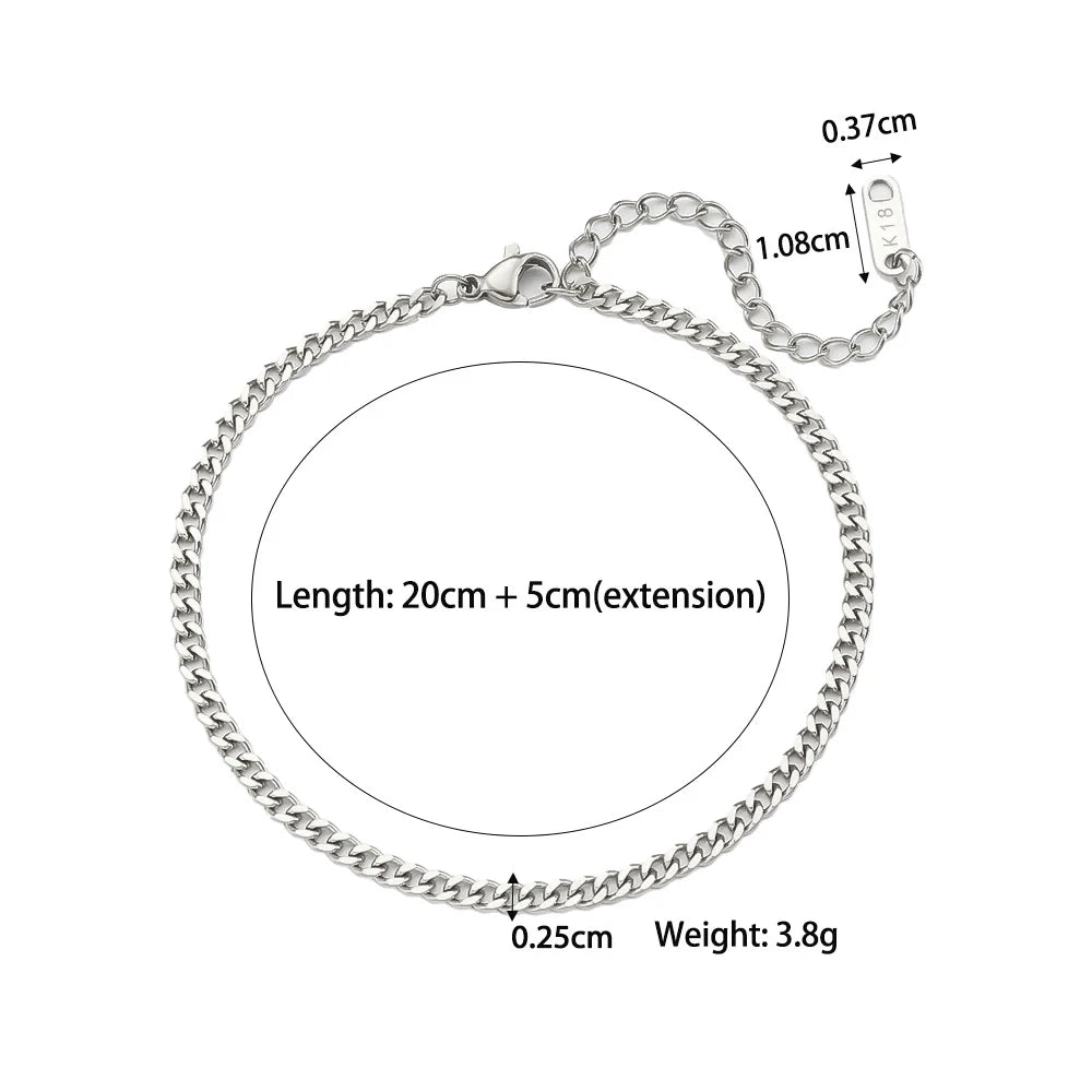 Bracelet Cuban Chain Plaqué Or 18k Acier Inoxydable 316L E.B.belle – Style Minimaliste Streetwear Unisexe | Bijou Homme & Femme Tendance & Anti-Ternissement