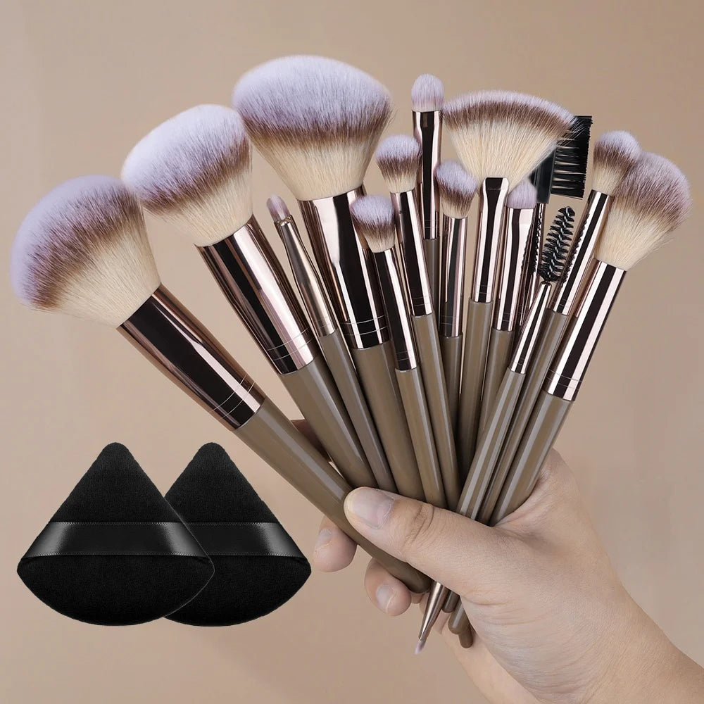 Set Pinceaux Maquillage Professionnel 1 à 20 Pcs – Blush, Highlighter, Fond de Teint & Fard | Ultra-Doux Femme