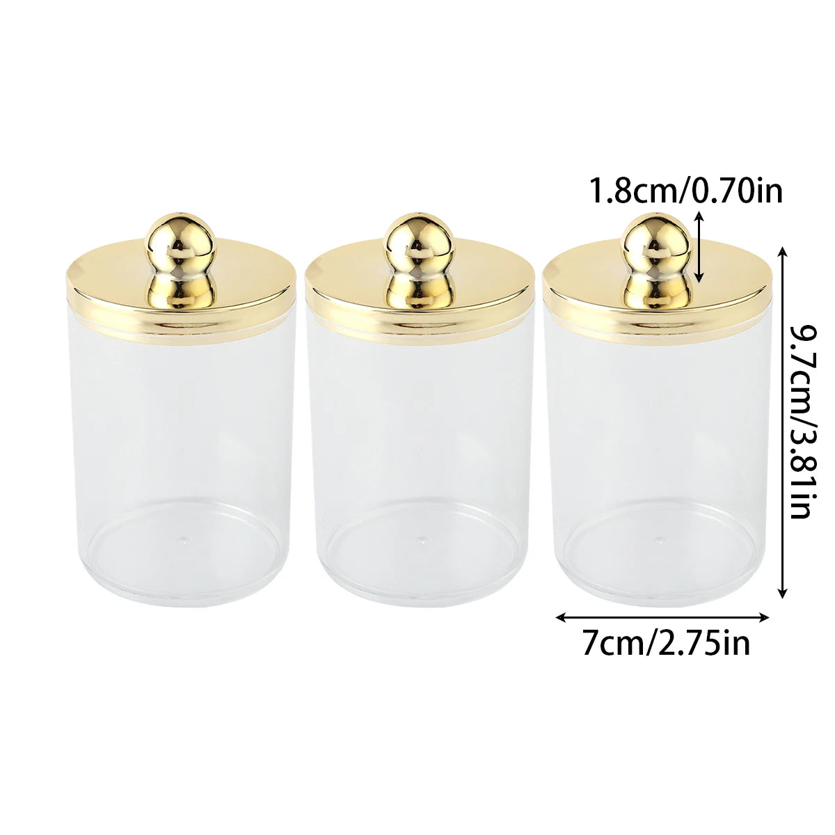 Pot Rangement Cotons-Tiges Apothecary – Lot 1/2/3 Pcs | Distributeur Transparent Salle de Bain