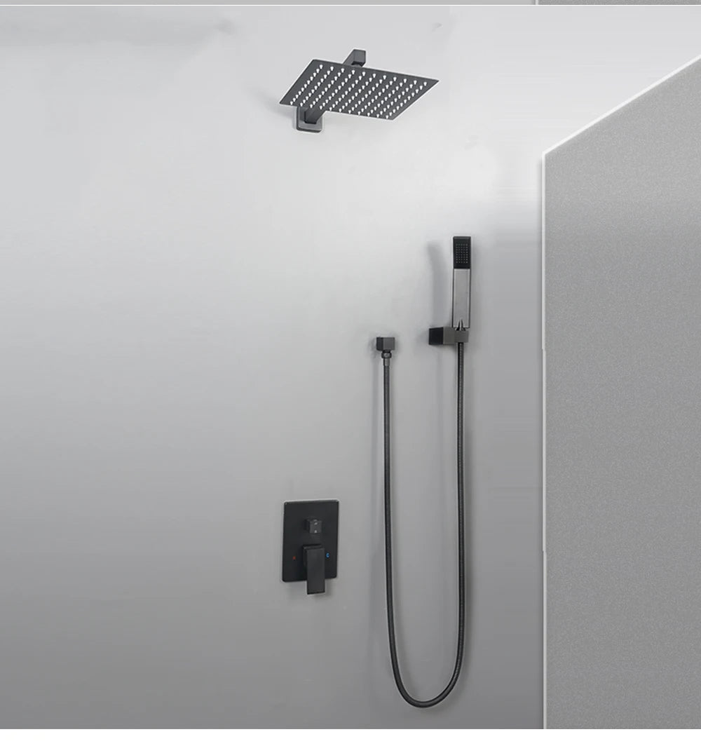 DQOK Ensemble Douche Thermostatique Chrome – Cascade & Pluie, Mitigeur Baignoire | Système Douche Complet