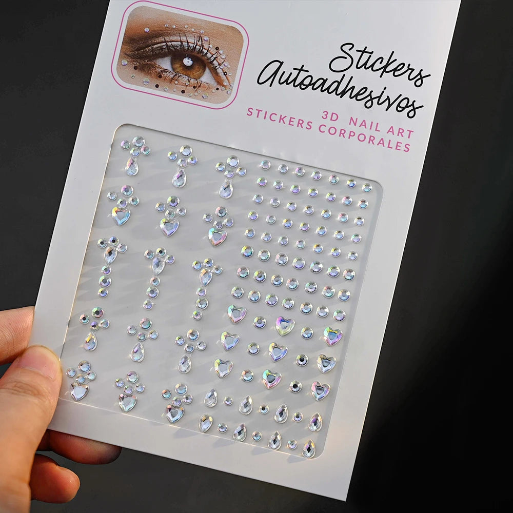 900 Strass Perle Visage 3/4/5mm – Stickers Autoadhésifs Waterproof | Bijoux Maquillage Mariage & Fête