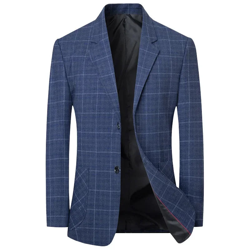 Herren Karo Blazer Slim Fit 4XL – Business Casual Jacke Frühling Herbst Premium Qualität
