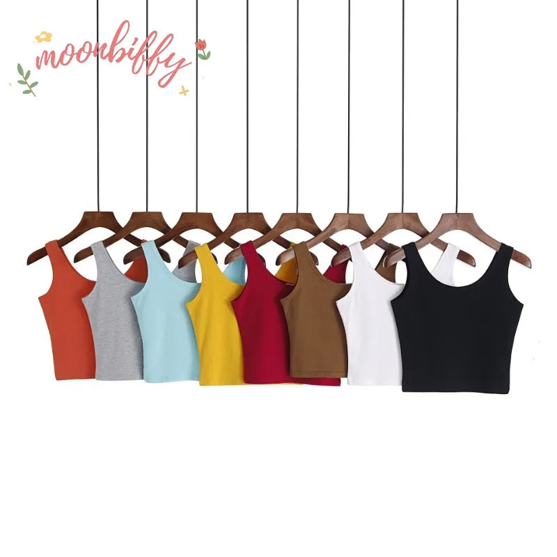 Crop Top Tube 100 % Baumwolle Candy Farben – Ärmelloses, lässiges, sexy Damen-Camisole