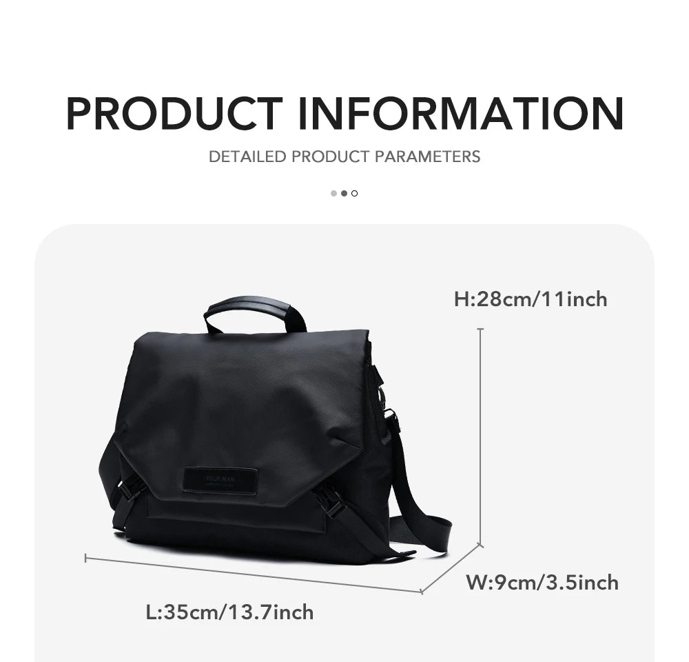 Sac Messenger Homme Laptop Imperméable – Sacoche Business Crossbody Grande Capacité Vélo École