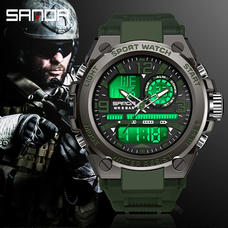 Montre Homme SANDA 6024 Militaire Sport Luxe Quartz 5ATM Étanche – Robuste & Fashion