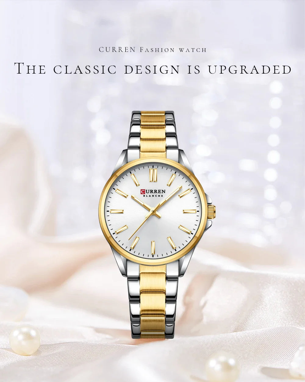 Montre Femme CURREN Fashion Casual Quartz – Acier Inoxydable Cadran Rond Simple Élégante