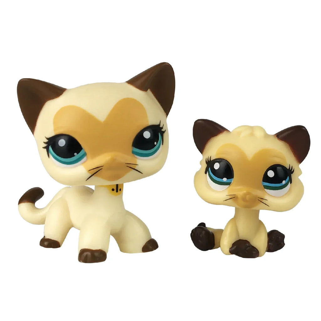 Los 2 Seltene LPS Tierfiguren – Süße Katze & Wackelkopftier Dackel Collie Cocker Dogge | Sammlerstück Kinderspielzeug