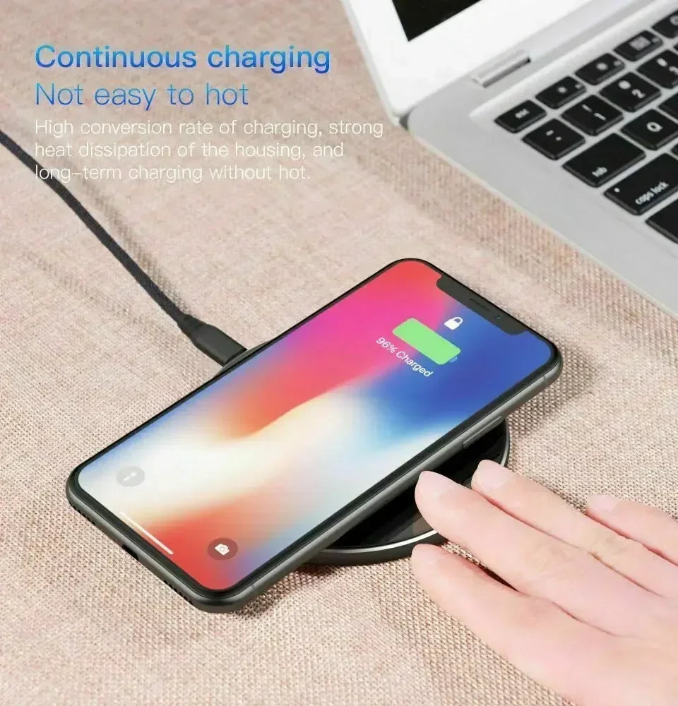 Chargeur Sans Fil Rapide Induction – Compatible iPhone 17-11 Samsung Xiaomi Huawei