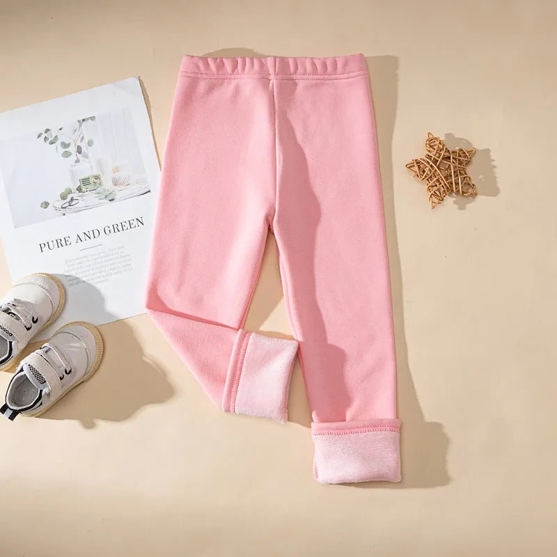 Legging Fille Hiver Polaire Épais Couleurs Bonbon – Pantalon Slim Chaud Élastique Princesse