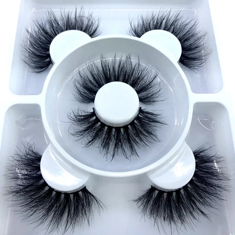 Faux Cils 3D Mink Naturels 2025 – Lot 3 Paires Longues | Extensions Cils Beauté