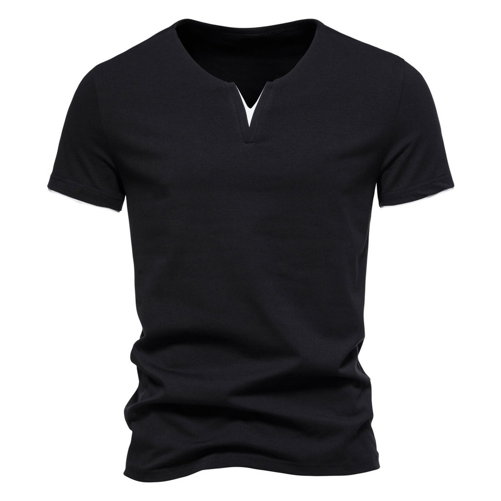 Herren Henley T-Shirt V-Ausschnitt Kurzarm Baumwolle Slim Fit Lässig Basic Sommer Bequem Atmungsaktiv Elegant Zeitlos – Premium Slim Henley T-Shirt | Premium Casual Herrenmode