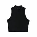 Crop Top Femme Noir Col Haut Sans Manches Débardeur Respirant Confortable Été – Haut Court Fashion Basique Chic | Mode