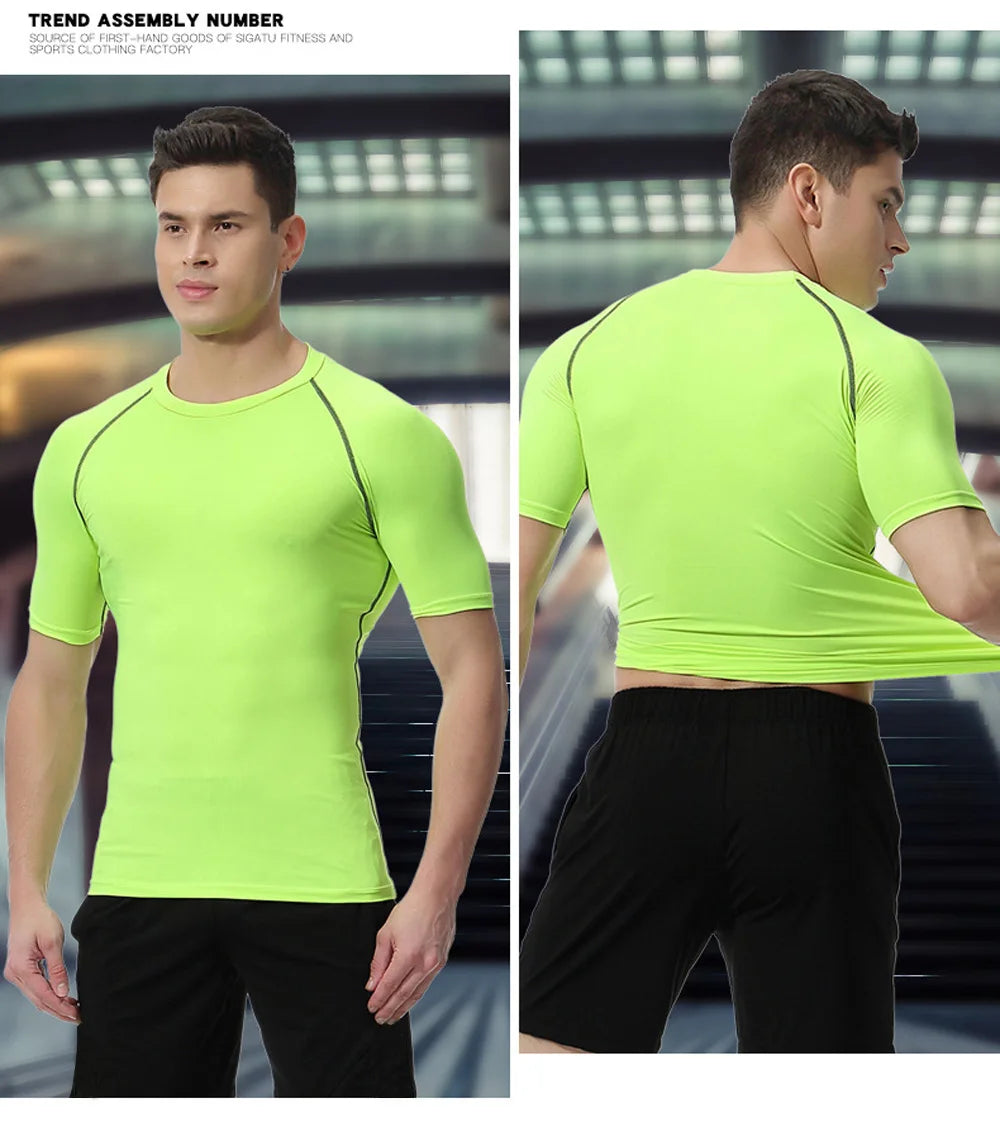 T-Shirt Sport Homme Élastique Séchage Rapide – Col Rond | Musculation, Running & Fitness | Respirant & Gainant