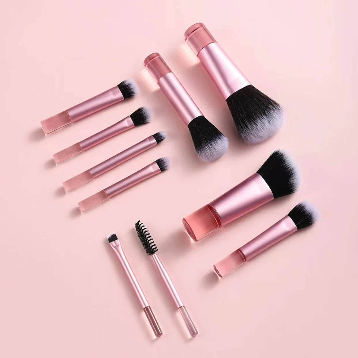 Kit 10 Pinceaux Maquillage Mini – Taille Voyage | Multicolore