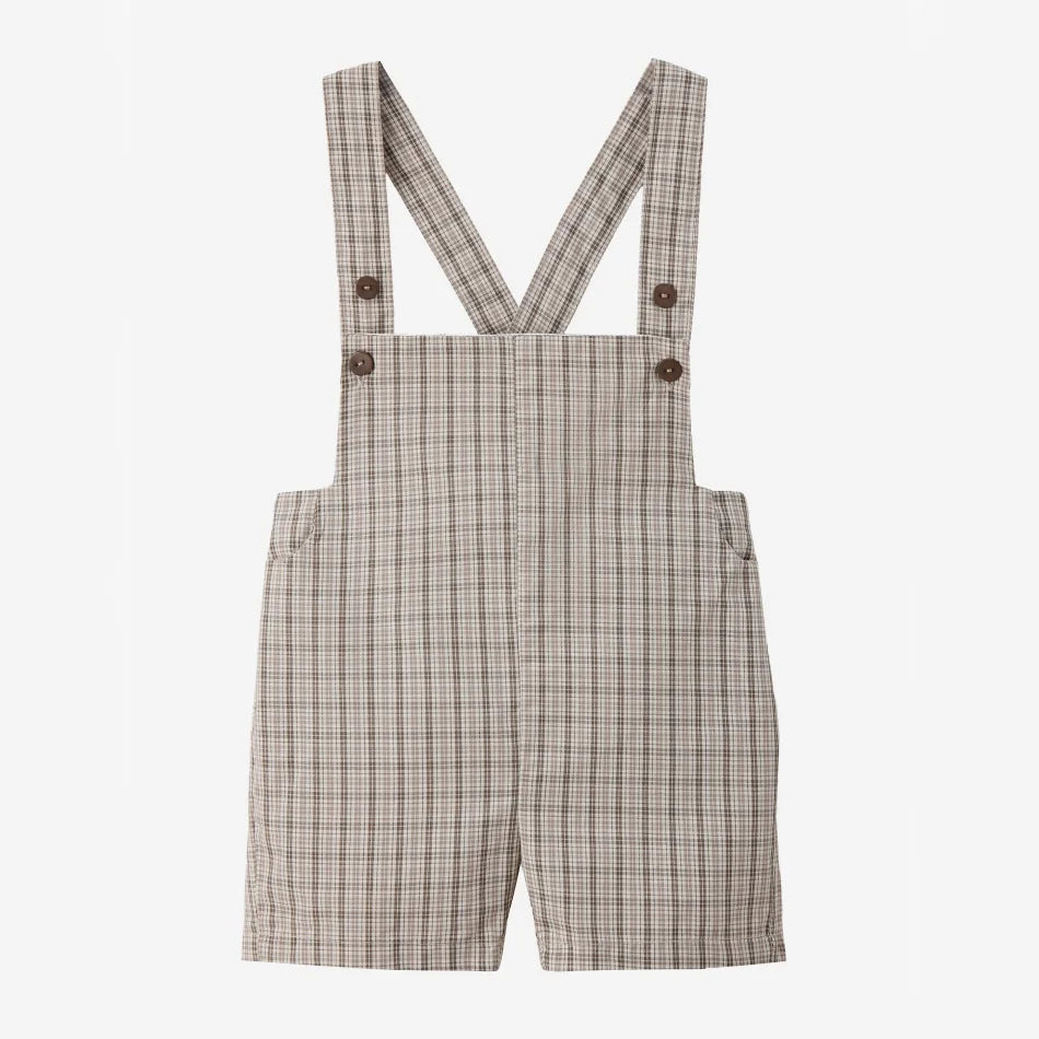 Tenue Assortie Famille – Robe Smockée Carreaux Marron Fille & Pull Tricoté Garçon Collection Heritage