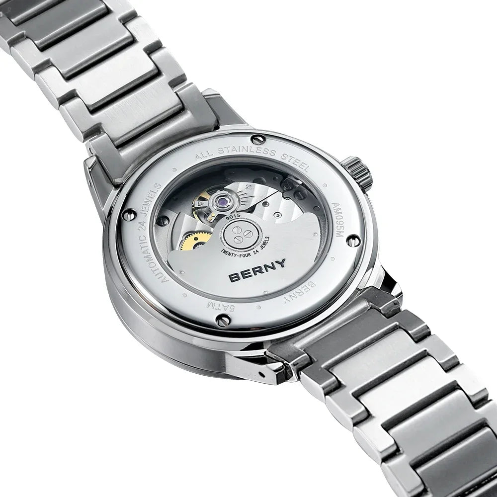Montre Mécanique Automatique Luxe BERNY Couple Saphir Acier Miyota 9015 5ATM – Homme & Femme