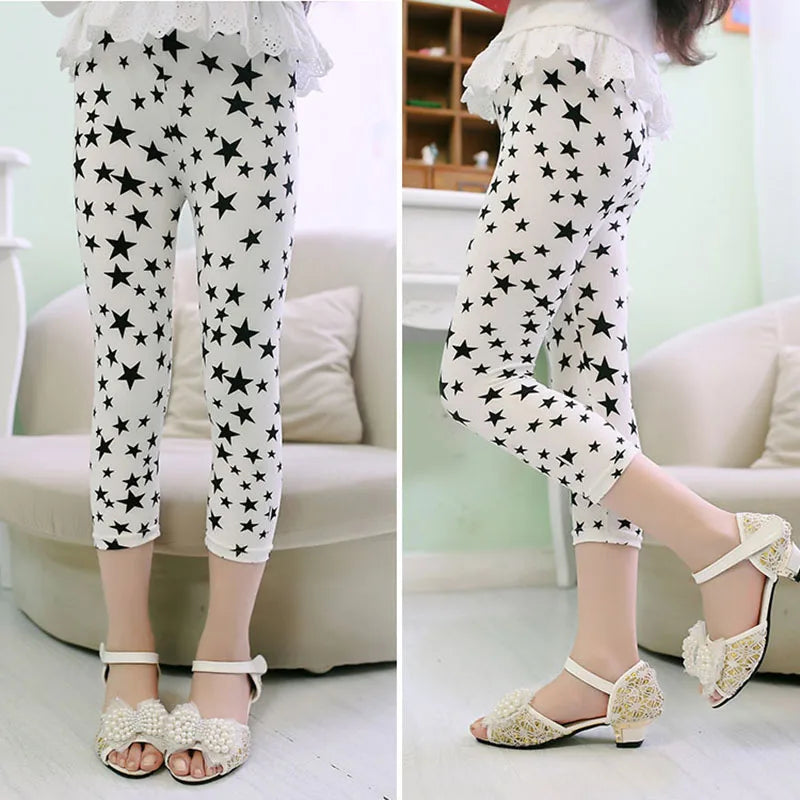 Legging Corsaire Fille Imprimé Fleurs – Pantalon Skinny Stretch Enfant Toutes Tenues 3-10 Ans