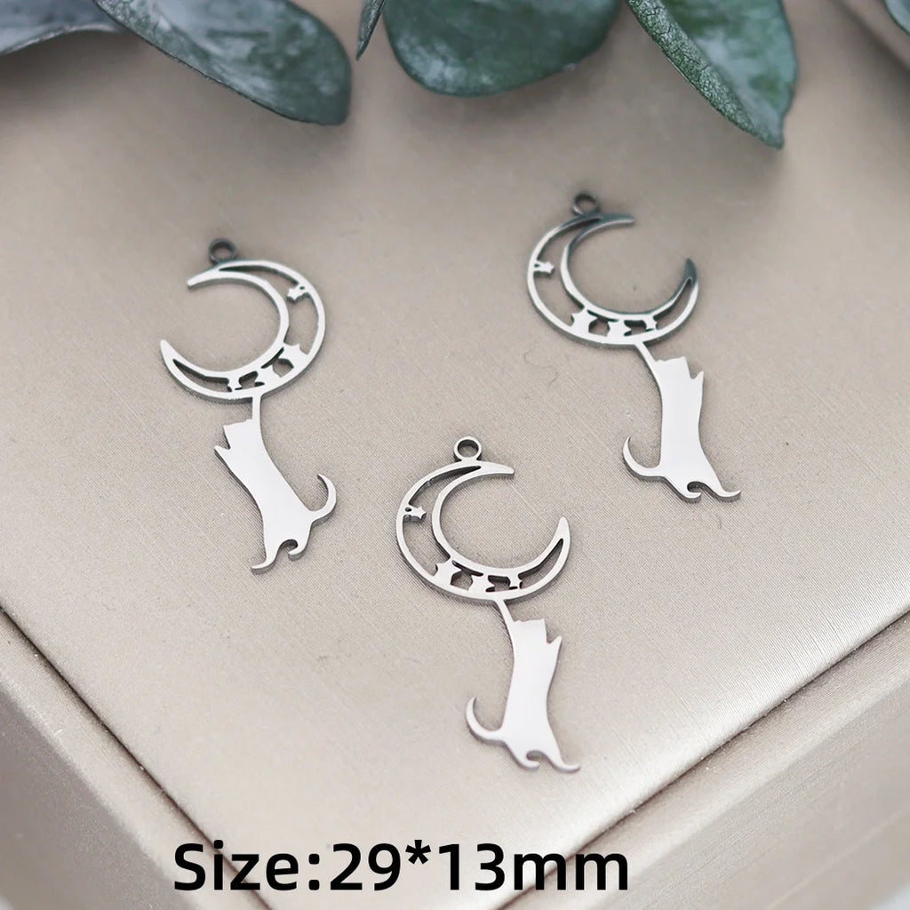 Lot 3 Breloques Animaux Acier Titane DIY – Renard, Lapin, Chat, Cygne, Dragon, Serpent & Plus | Pendentifs Bijoux Fait Main Bracelet & Collier