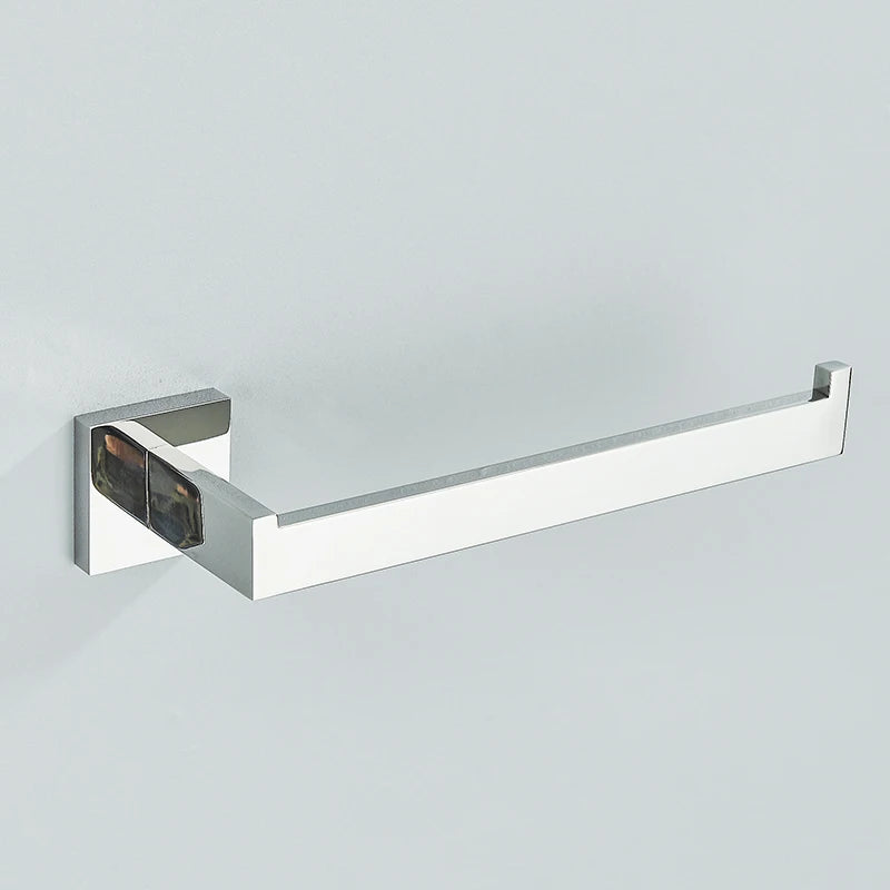 Set Accessoires Salle de Bain Inox – Porte-Serviettes, Porte-Papier & Crochet | Noir & Or Mural