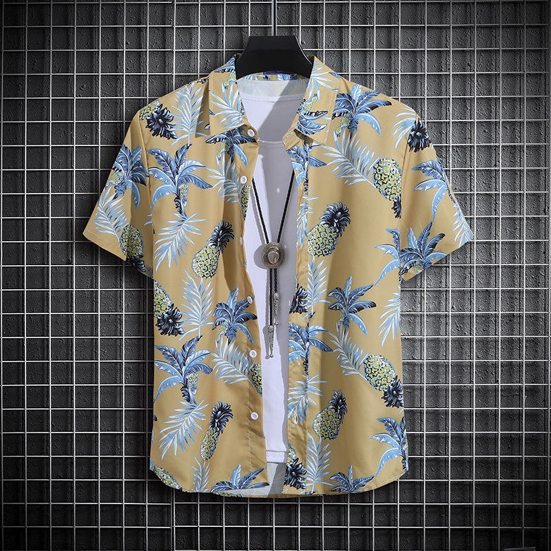 Herren Polohemd Sommer bedruckt Kurzarm leicht Stehkragen – Strand Freizeit Top Trend | Elegante Herrenmode