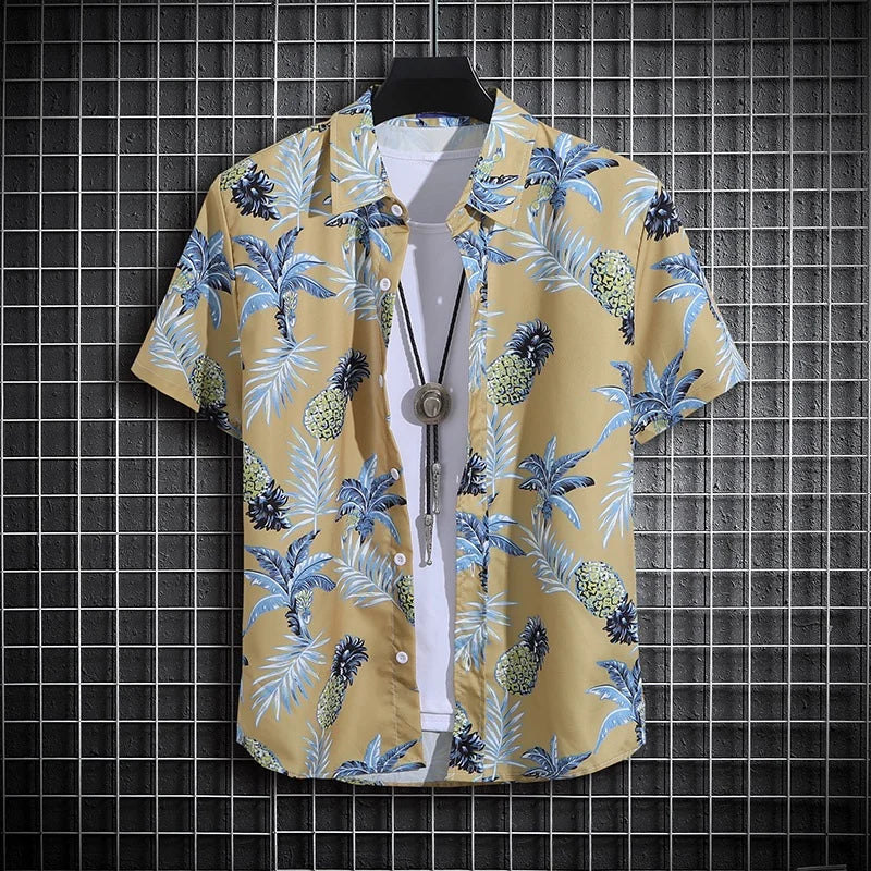 Herren Polohemd Sommer bedruckt Kurzarm leicht Stehkragen – Strand Freizeit Top Trend | Elegante Herrenmode