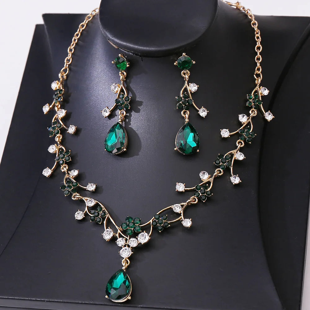 DIEZI Parure Couronne Baroque Mariage Cristal Opale – Tiare Collier Boucles Princesse