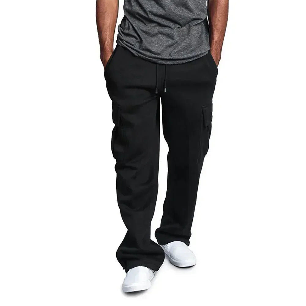 Pantalon Cargo Homme Polaire Loose – Multi-Poches Jogging Hip Hop Streetwear Automne Hiver | Mode Homme Premium