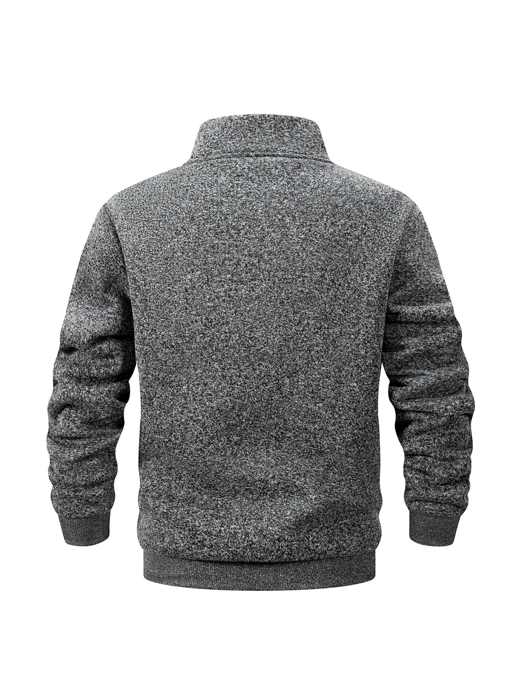 Herren-Sweatshirt aus Fleece, innen warm, Winter, Halb-Reißverschluss, Stehkragen, einfarbig, Outdoor, bequem | Premium-Fleece-Sweatshirt mit halbem Reißverschluss