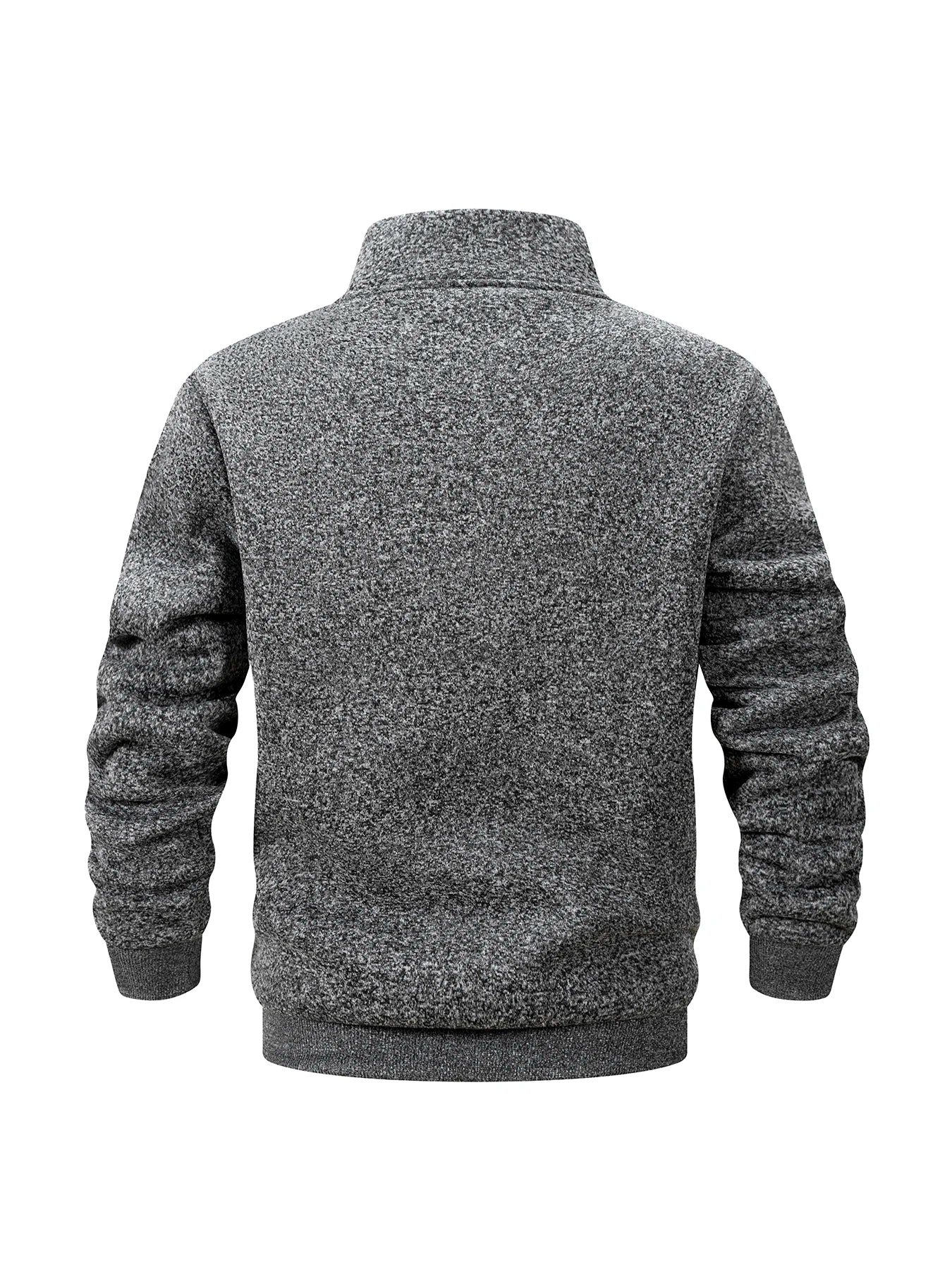 Herren-Sweatshirt aus Fleece, innen warm, Winter, Halb-Reißverschluss, Stehkragen, einfarbig, Outdoor, bequem | Premium-Fleece-Sweatshirt mit halbem Reißverschluss