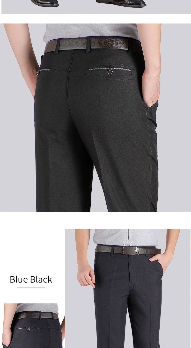 Pantalon de Costume Homme Haute Qualité Taille Haute Classique Business Casual Été Printemps Automne – Pantalon Élégant Professionnel | Mode Homme Premium