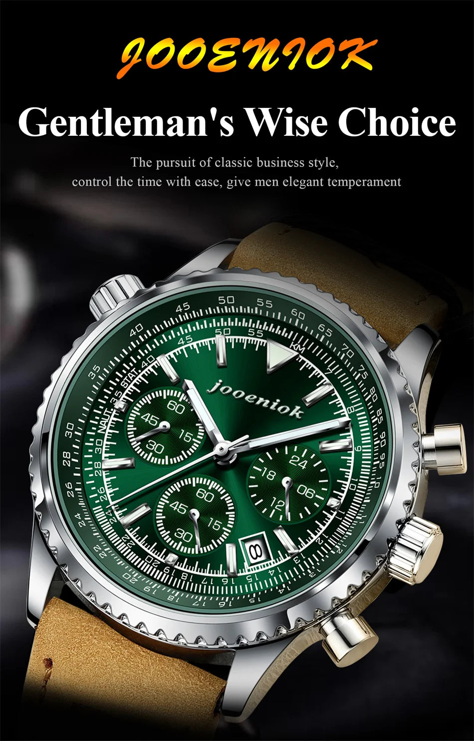 Montre Homme Luxe Chronographe Quartz Cuir – Sport Étanche Lumineux Date Fashion 2025