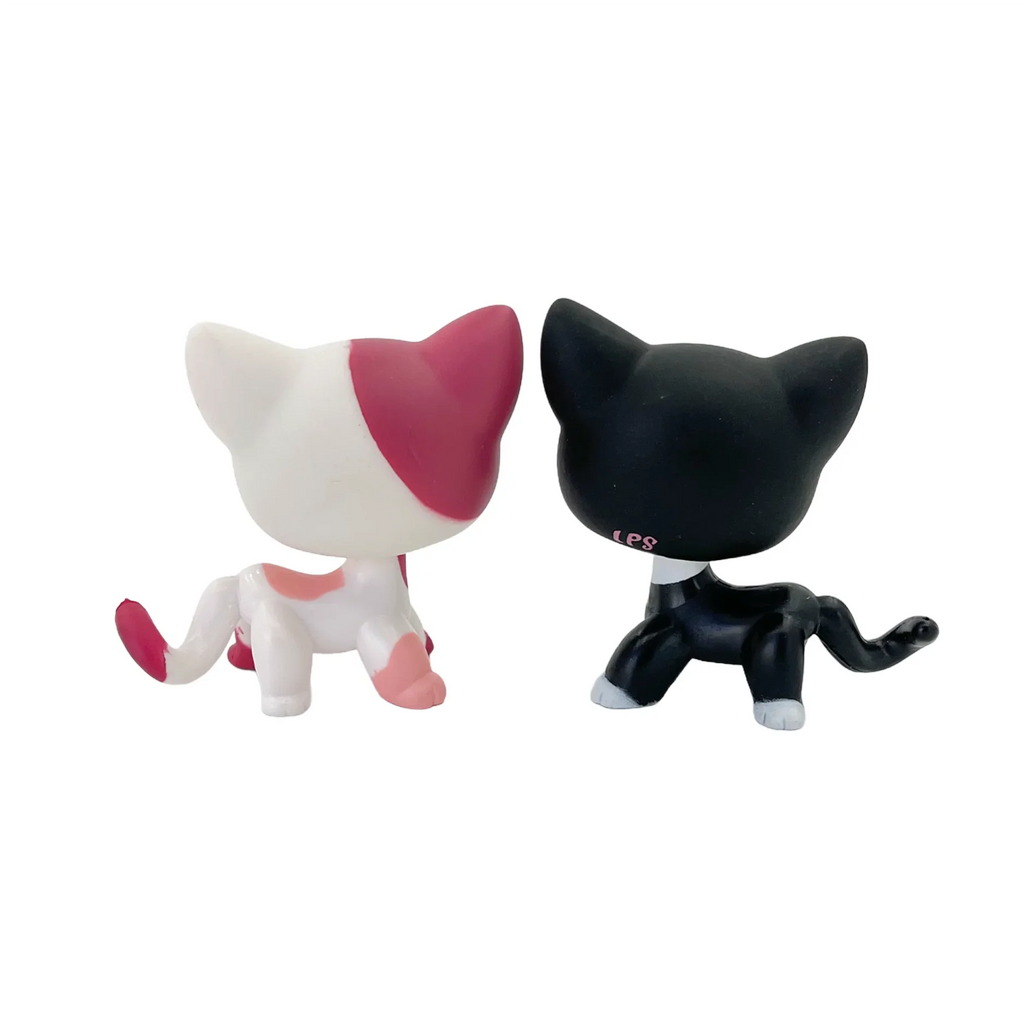 Los 2 Seltene LPS Tierfiguren – Süße Katze & Wackelkopftier Dackel Collie Cocker Dogge | Sammlerstück Kinderspielzeug